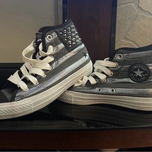 Converse All Star Hi Special USA Flag Punk Silver/Black Unisex 113981